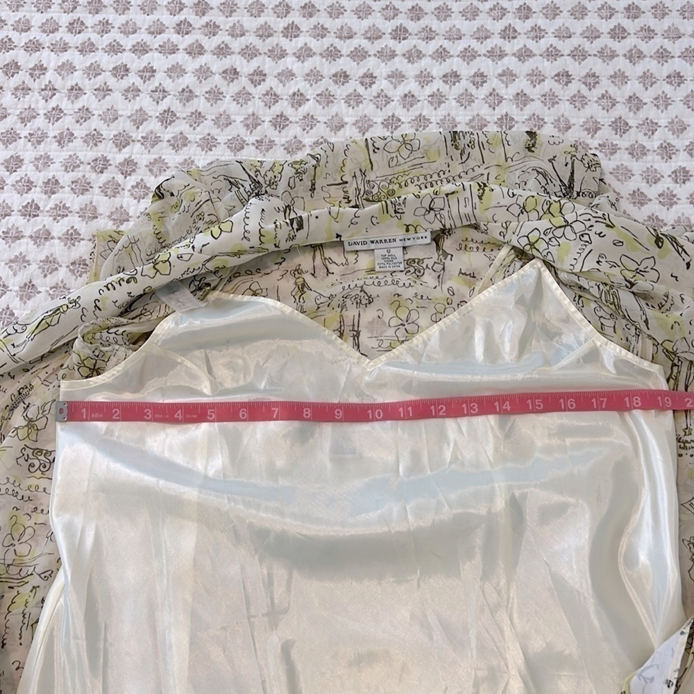 Vintage 90s Y2K David Warren 100% Silk Shirt Dress Parisian Old Money Midi - Picture 15 of 17